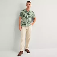 J. Ferrar Button Front Mens Short Sleeve Polo Sweater