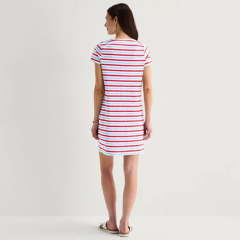 St. John's Bay Womens Short Sleeve T-Shirt Dress