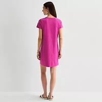 St. John's Bay Womens Short Sleeve T-Shirt Dress