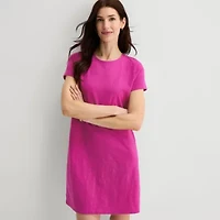 St. John's Bay Womens Short Sleeve T-Shirt Dress