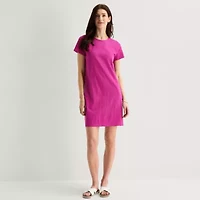 St. John's Bay Womens Short Sleeve T-Shirt Dress
