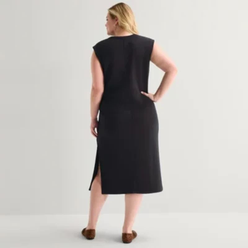 Stylus Womens Plus Sleeveless Sheath Dress