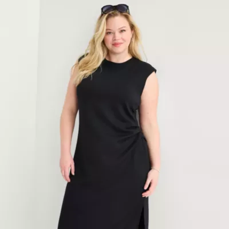 Stylus Womens Plus Sleeveless Sheath Dress