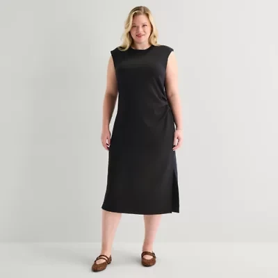 Stylus Womens Plus Sleeveless Sheath Dress