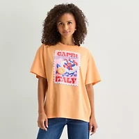 Jerry Leigh Capri Italy Womens Crew Neck Short Sleeve Regular Fit Graphic T-Shirt