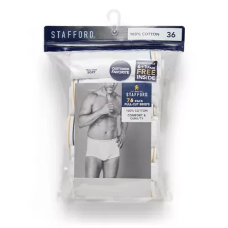 Stafford Cotton Full Cut Bonus Pack Mens 7 Pack Briefs 302865