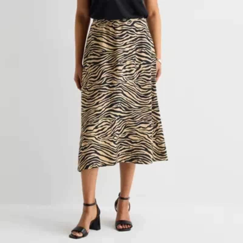 Liz Claiborne Womens Midi A-Line Skirt