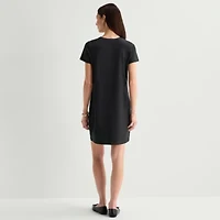 St. John's Bay Womens Short Sleeve T-Shirt Dress