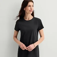 St. John's Bay Womens Short Sleeve T-Shirt Dress