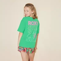 Roxy Big Kid Girls Crew Neck Short Sleeve Oversized Graphic T-Shirt