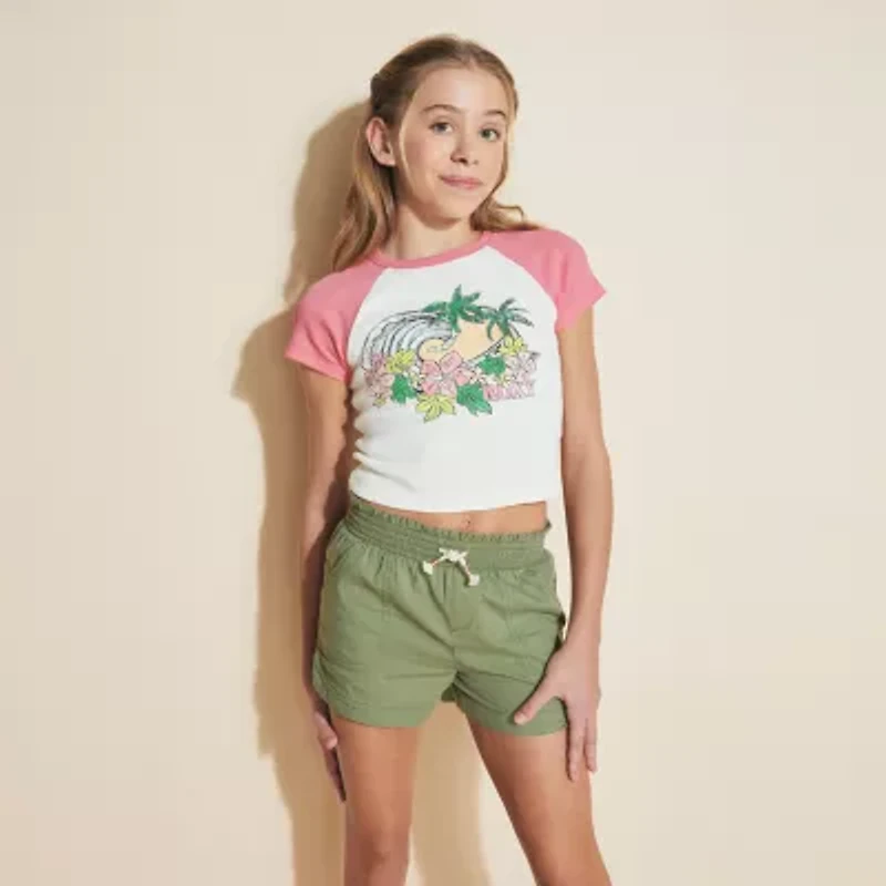 Roxy Big Kid Girls Crew Neck Short Sleeve Fitted Graphic T-Shirt