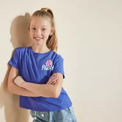 Roxy Big Kid Girls Crew Neck Short Sleeve Regular Fit Graphic T-Shirt