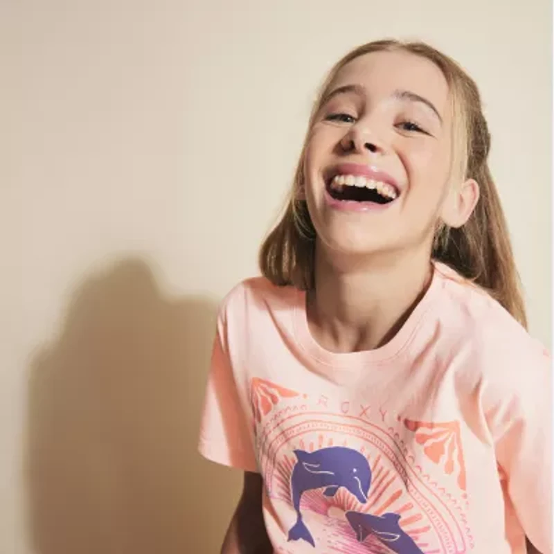 Roxy Big Kid Girls Crew Neck Short Sleeve Regular Fit Graphic T-Shirt