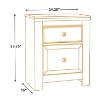 Signature Design by Ashley Paxberry 25" 2 Drawer Charging Nightstand