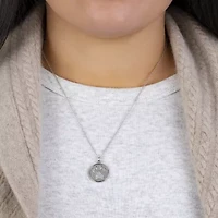 Paw Womens Sterling Silver Round 18 Inch Pendant Necklace