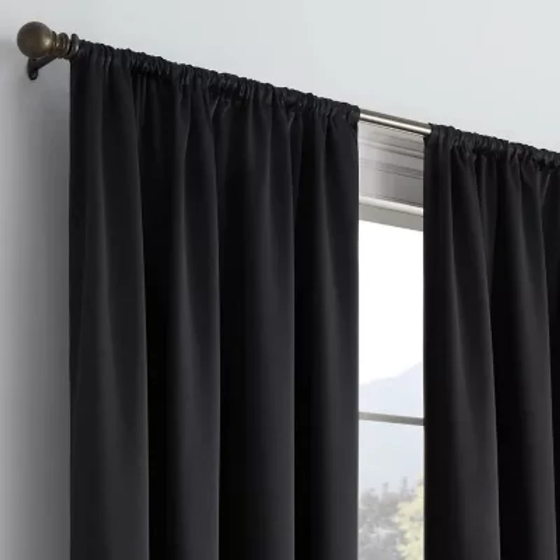 Eclipse Thermapanel Rod Pocket Light-Filtering Single Curtain Panel