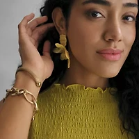 Bijoux Bar Gold Tone Womens Flower Hypoallergenic Drop Earrings