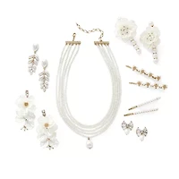 Bijoux Bar Womens White Glass 10K Gold Over Brass Hypoallergenic 16 Inch Strand Necklace