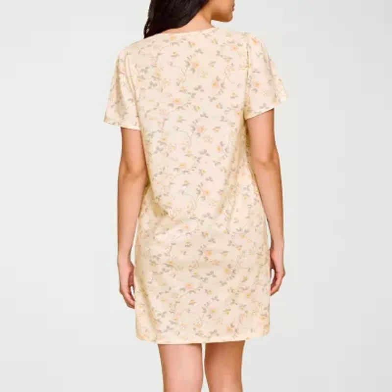 Ilusion Womens Scoop Neck Short Sleeve Nightshirt