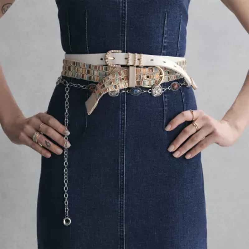 JS Jessica Simpson Jeweled Chain Womens Belt