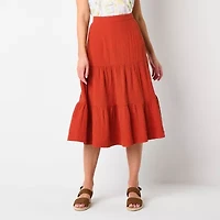St. John's Bay Womens Tall Midi A-Line Skirt
