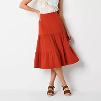St. John's Bay Womens Tall Midi A-Line Skirt