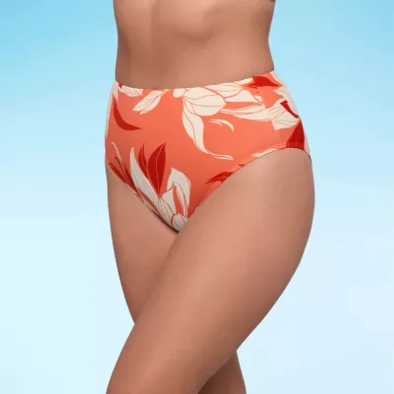 S3 Swim Womens Lined Floral High Waist Bikini Swimsuit Bottom