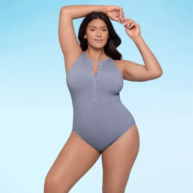 S3 Swim Womens High Neck One Piece Swimsuit