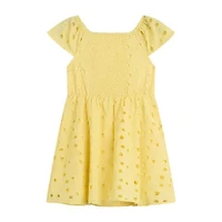 Knit Works Toddler Girls Short Sleeve Flutter Sleeve Babydoll Dress