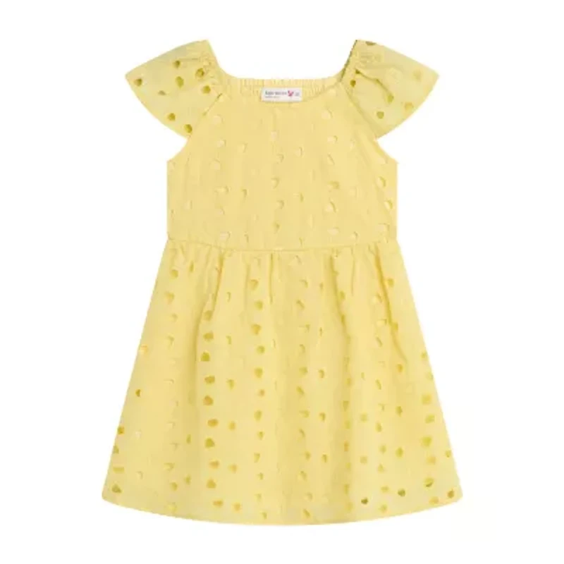 Knit Works Toddler Girls Short Sleeve Flutter Sleeve Babydoll Dress