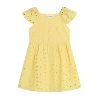 Knit Works Toddler Girls Short Sleeve Flutter Sleeve Babydoll Dress