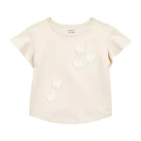 Carter's Butterfly Toddler Girls Round Neck Short Sleeve T-Shirt