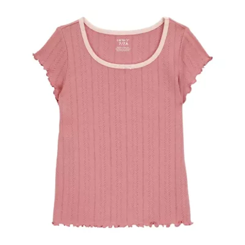 Carter's Little & Big Kid Girls Scoop Neck Short Sleeve T-Shirt