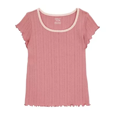 Carter's Little & Big Kid Girls Scoop Neck Short Sleeve T-Shirt