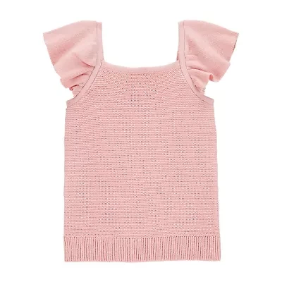 Carter's Toddler Girls Square Neck Sleeveless Pullover Sweater