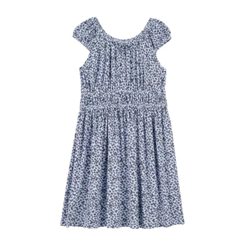 Carter's Little & Big Kid Girls Short Sleeve Flutter A-Line Dress