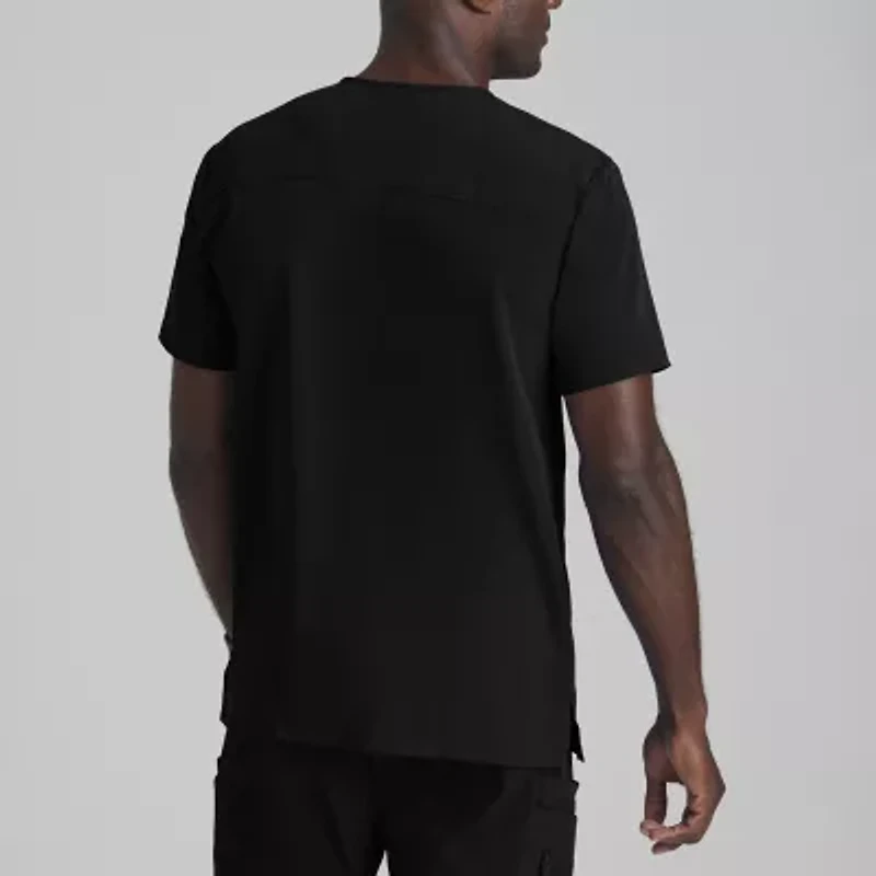 Barco Unify But153 Rally 3-Pocket Mens V Neck Short Sleeve Stretch Fabric Moisture Wicking Wrinkle Resistant Scrub Top