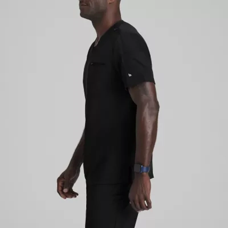 Barco Unify But153 Rally 3-Pocket Mens V Neck Short Sleeve Stretch Fabric Moisture Wicking Wrinkle Resistant Scrub Top