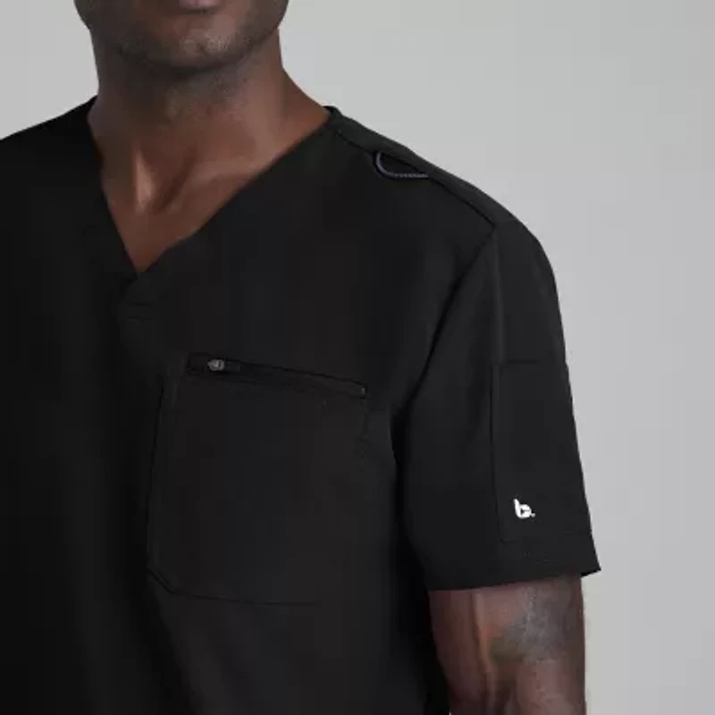 Barco Unify But153 Rally 3-Pocket Mens V Neck Short Sleeve Stretch Fabric Moisture Wicking Wrinkle Resistant Scrub Top