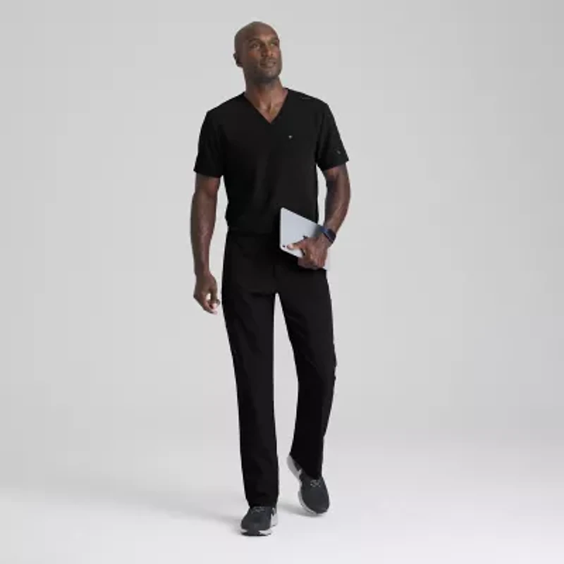 Barco Unify But153 Rally 3-Pocket Mens Big and Tall V Neck Short Sleeve Stretch Fabric Moisture Wicking Wrinkle Resistant Scrub Top