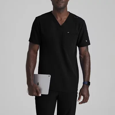 Barco Unify But153 Rally 3-Pocket Mens Big and Tall V Neck Short Sleeve Stretch Fabric Moisture Wicking Wrinkle Resistant Scrub Top