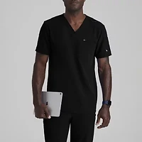 Barco Unify But153 Rally 3-Pocket Mens Big and Tall V Neck Short Sleeve Stretch Fabric Moisture Wicking Wrinkle Resistant Scrub Top