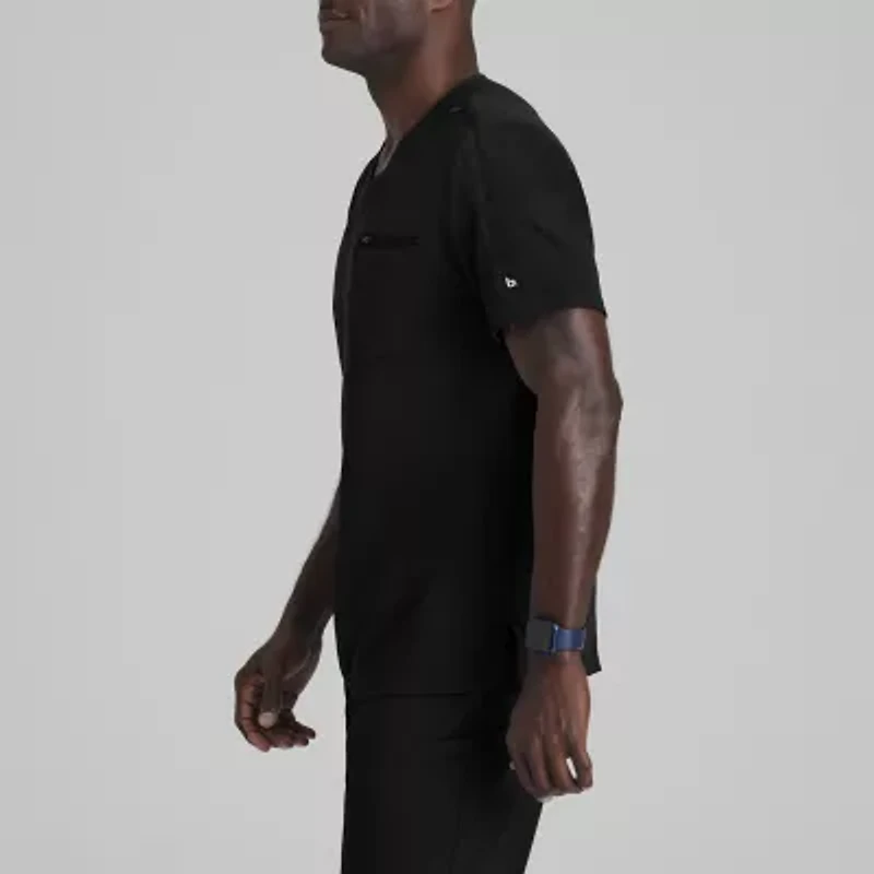 Barco Unify But153 Rally 3-Pocket Mens Big and Tall V Neck Short Sleeve Stretch Fabric Moisture Wicking Wrinkle Resistant Scrub Top