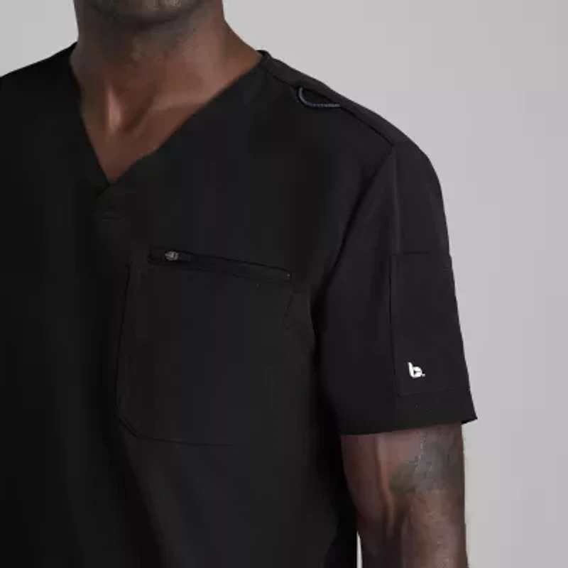 Barco Unify But153 Rally 3-Pocket Mens Big and Tall V Neck Short Sleeve Stretch Fabric Moisture Wicking Wrinkle Resistant Scrub Top