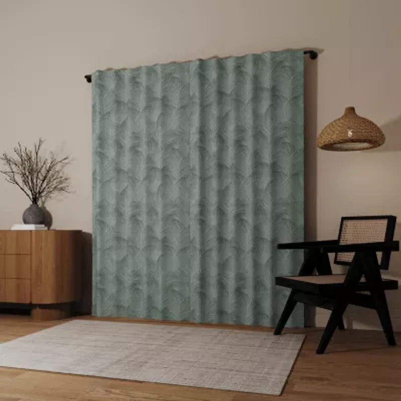 Indigo Road by Egypt Sherrod Coppa Leaf Motif Magnetic Closure Back Tab 100% Blackout Single Curtain Panel
