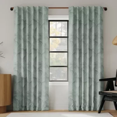 Indigo Road by Egypt Sherrod Coppa Leaf Motif Magnetic Closure Back Tab 100% Blackout Single Curtain Panel