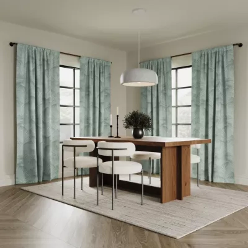 Indigo Road by Egypt Sherrod Coppa Leaf Motif Magnetic Closure Back Tab 100% Blackout Single Curtain Panel