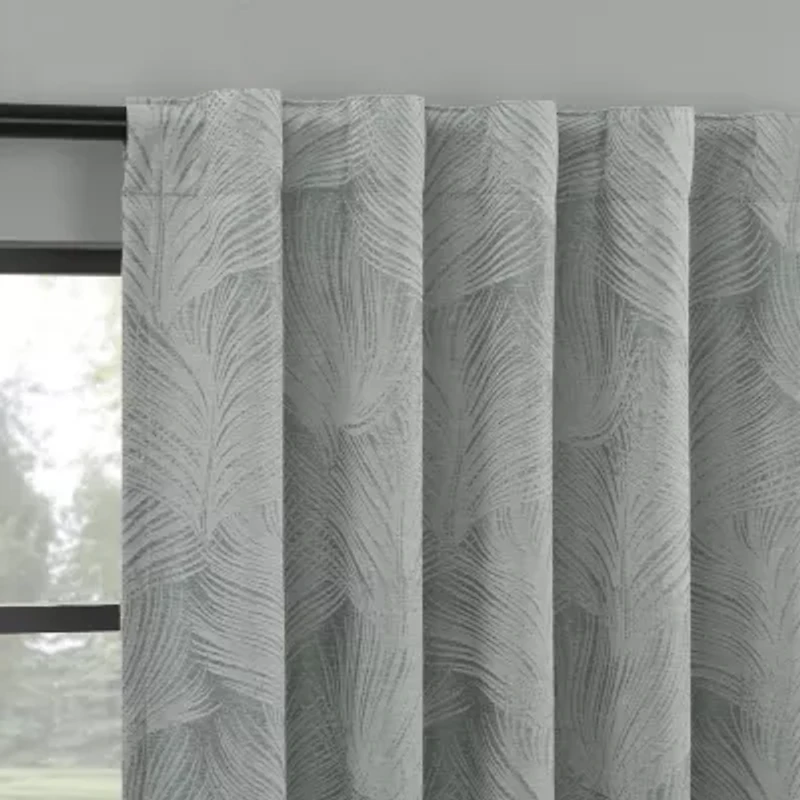 Indigo Road by Egypt Sherrod Coppa Leaf Motif Magnetic Closure Back Tab 100% Blackout Single Curtain Panel