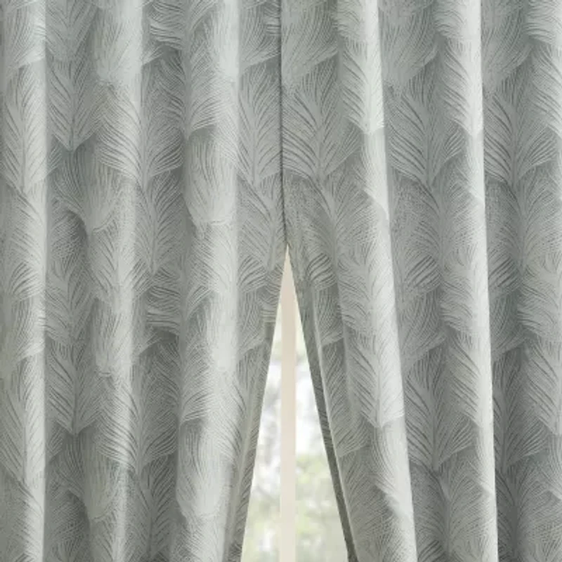 Indigo Road by Egypt Sherrod Coppa Leaf Motif Magnetic Closure Back Tab 100% Blackout Single Curtain Panel