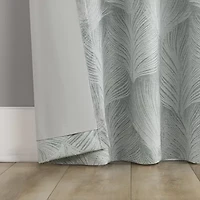 Indigo Road by Egypt Sherrod Coppa Leaf Motif Magnetic Closure Back Tab 100% Blackout Single Curtain Panel